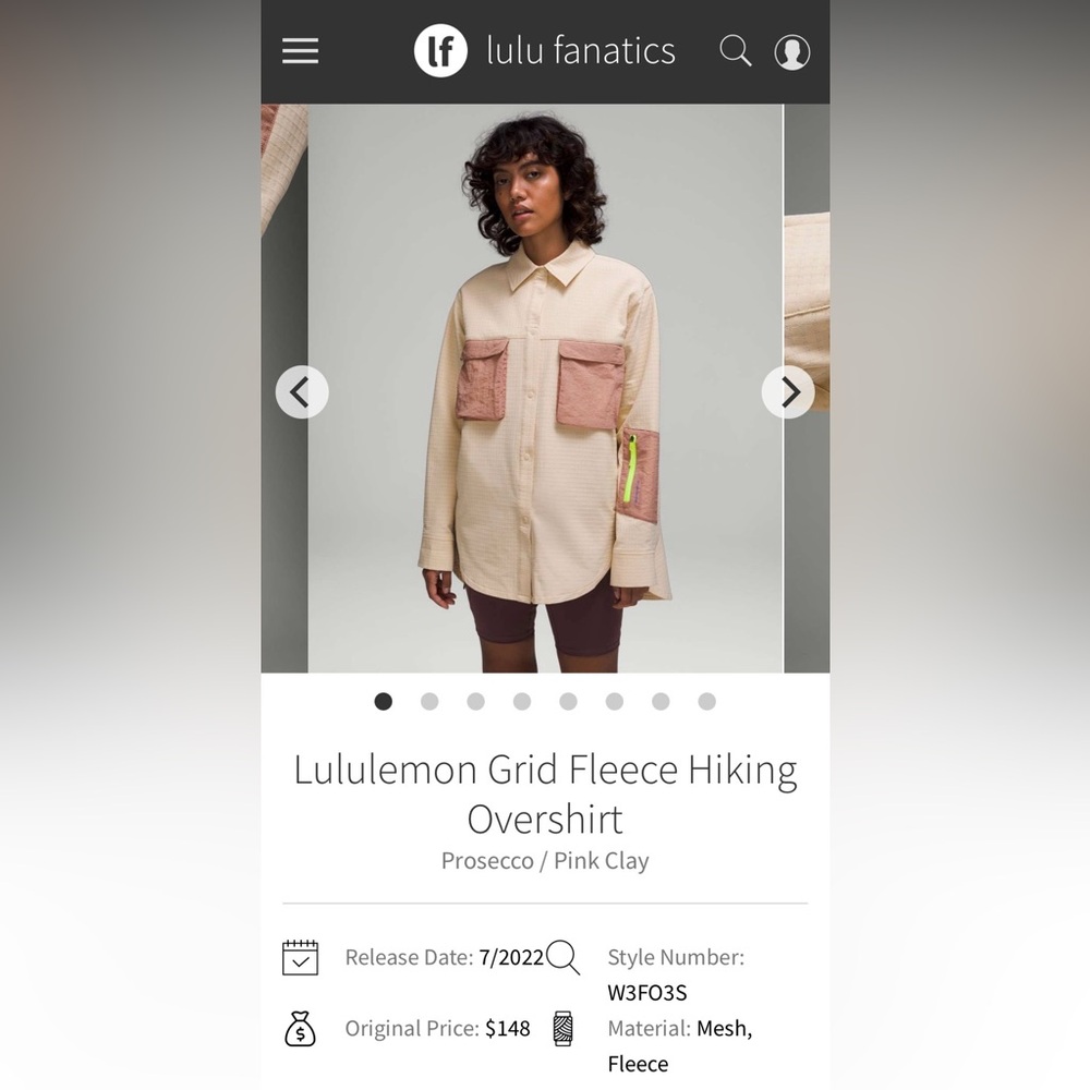 Lululemon Athletica Beige and Pink Utility Jacket